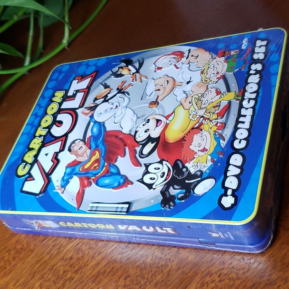 CARTOON vault Classics 4 DVD Collectors set Popeye Superman Felix cat Casper Tin - Picture 2 of 8